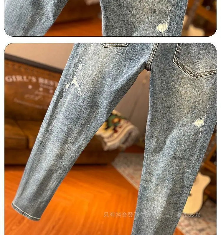 PENDRA Korean Cargo Paint Jeans