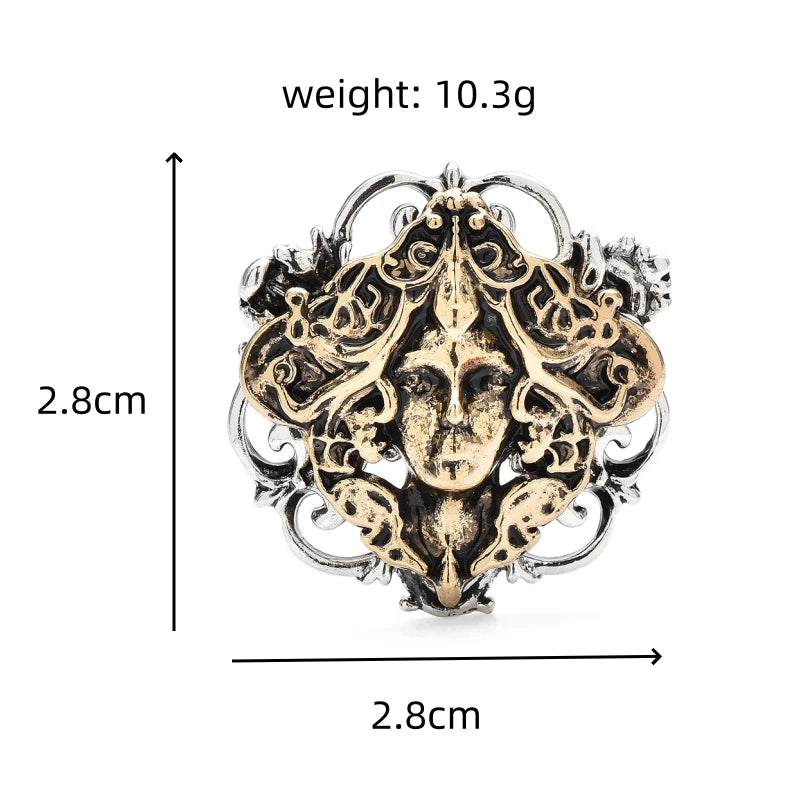 PENDRA Medusara Vintage Medusa Snake Head Brooch