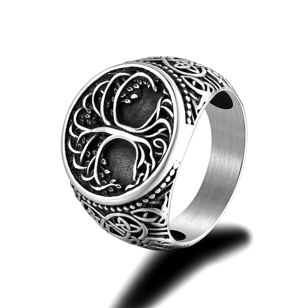 PENDRA Celtic Knot Rune Steel Ring