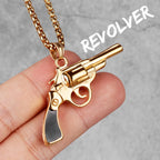 PENDRA Guns Shotgun Pistol Steel Necklace