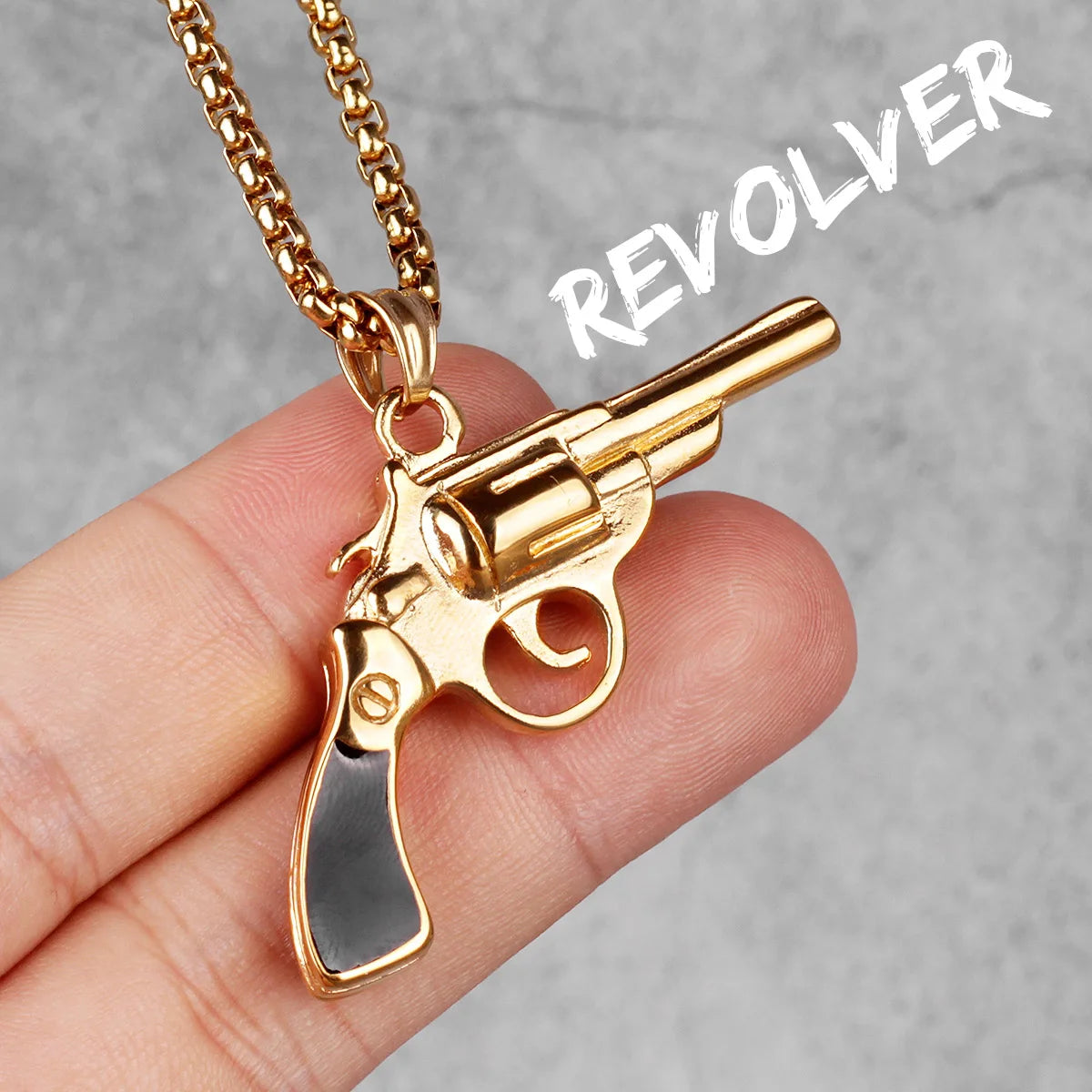 PENDRA Guns Shotgun Pistol Steel Necklace