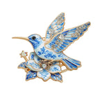 PENDRA Hummingbird Luminous Bird Brooch