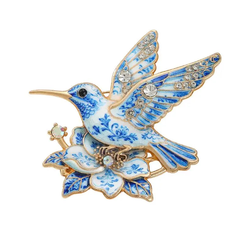 PENDRA Hummingbird Luminous Bird Brooch