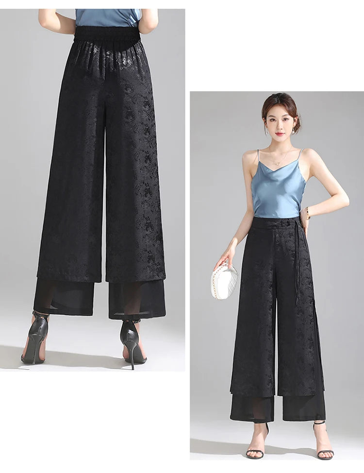 PENDRA Chiffon Wide Trousers Pants