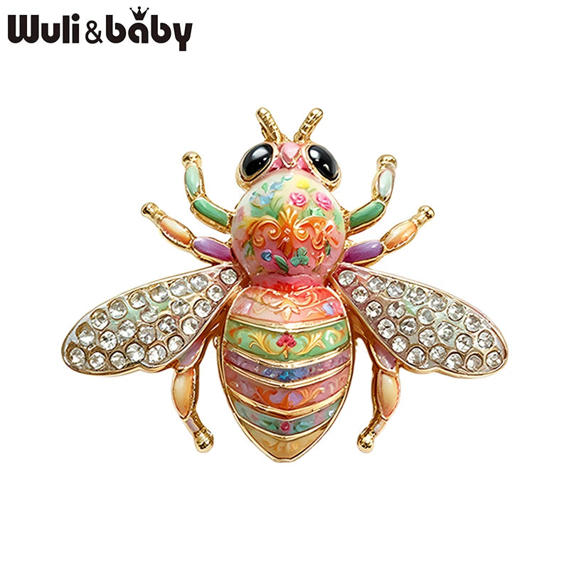 PENDRA Spark Rhinestone Bee Brooch