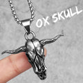 PENDRA Bull OX Skull Steel Necklace