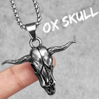 PENDRA Bull OX Skull Steel Necklace