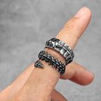 Stainless Steel Men Rings Eivil Dragon Spine Punk Trendy for Women Biker Fashion Jewelry Halloween Creativity Gift Wholesale