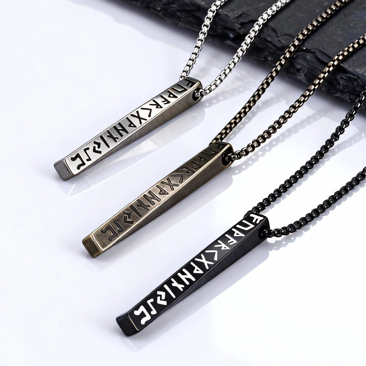 Viking Valknut Pendant Necklace for Men Stainless Steel Stylish Mobius Geometric Neckchain Norse Odin Collar Jewelry for Male
