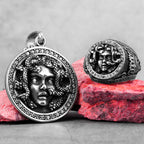 PENDRA Snake Hair Medusa Steel Ring