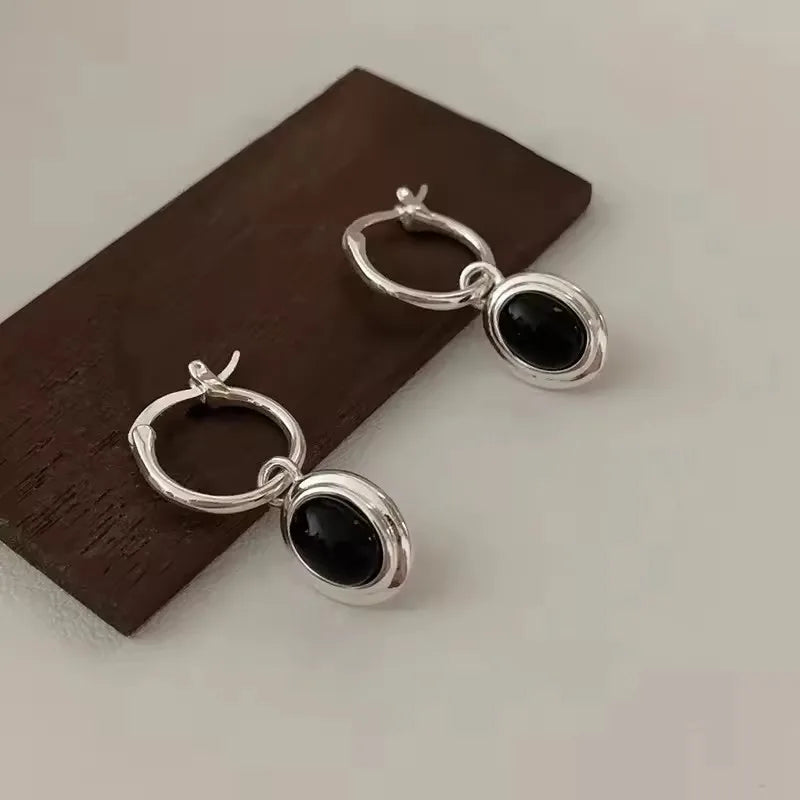 VENTFILLE 925 Sterling Silve Star Hoop Earring for Women Zircon Geometry Wide Office Versatile Jewelry Birthday Gift Dropship
