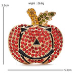 PENDRA Pumpkelle Vintage Rhinestone Pumpkin Brooch