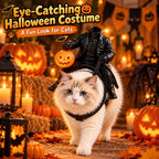 Funny Halloween Cat Dog Costume Headless Horseman Rider Pet Outfit for Small Dogs Cats Pumpkin Party Cosplay