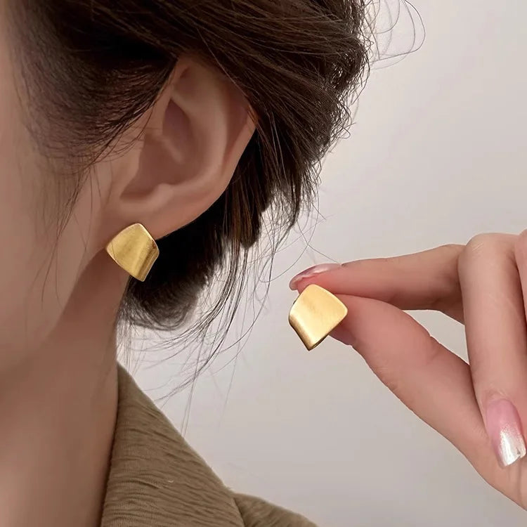 VENTFILLE 925 Sterling Silver Geometry Studs Earring for Women Splicing Korean Hip Hop Versatile Jewelry Gift Dropshipping