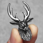 PENDRA Stag Elk Antler Steel Necklace