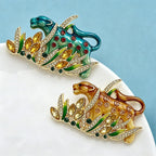 PENDRA Rhinestone Leopard Enamel Brooch