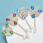 PENDRA Royale Pearl Tassel Rhinestone Brooch