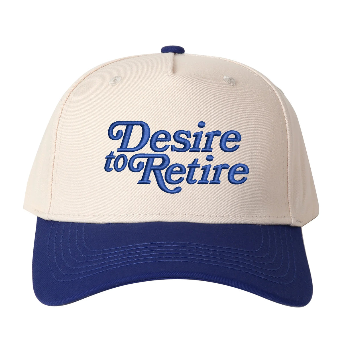 Desire to Retire Embroidered Trucker Hat - Adjustable Snapback Cap with Embroidered Letter Patch, Breathable Unisex Cap Suitable