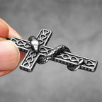 PENDRA Cross Snake Steel Necklace