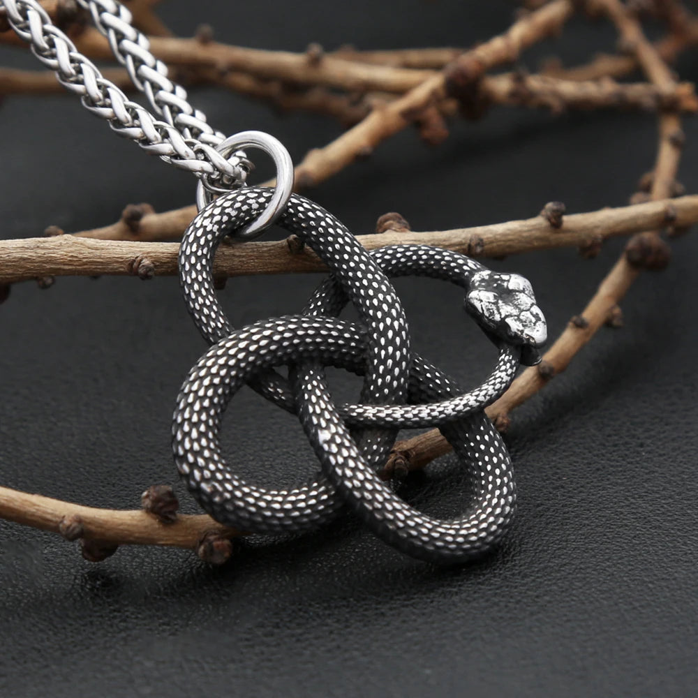 PENDRA Ouroboros 316L Stainless Steel Snake Pendant