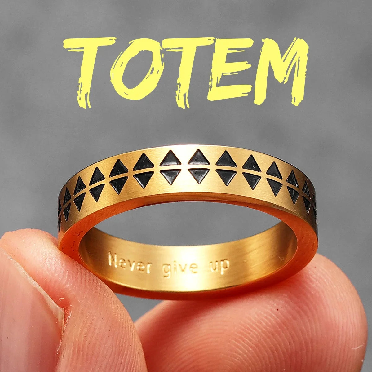 PENDRA Sawtooth Totem Rock Steel Ring