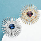 PENDRA Solara Crystal Sun Flower Brooch