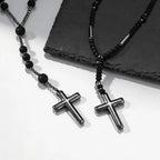 PENDRA Cross Beaded Rosary Rosary Necklace