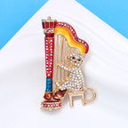 PENDRA Sparkling Music Cat Brooch