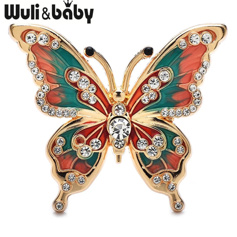PENDRA Classic Enamel Butterfly Brooch
