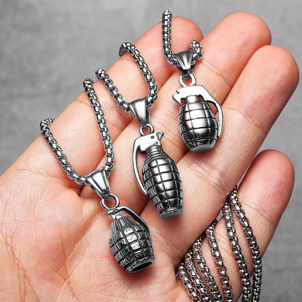 PENDRA Grenade Steel Necklace