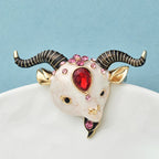 PENDRA Meadowhorn Enamel Goat Brooch