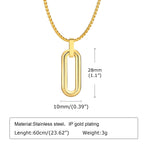 PENDRA Square Geometric Hollow Pendant Necklace