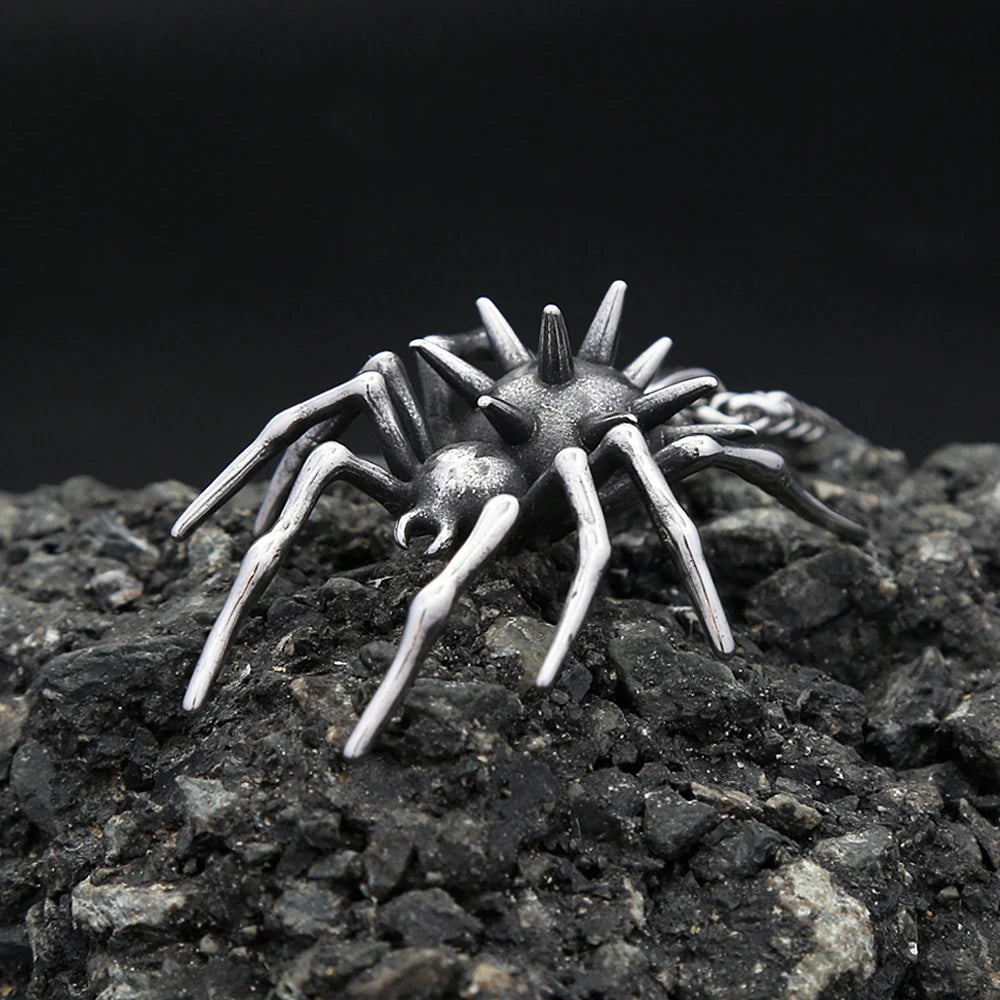 PENDRA Spiderweb Gothic Spider Pendant
