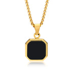 PENDRA Square Stone Natural Pendant Necklace