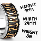 PENDRA St Michael Letter Steel Ring