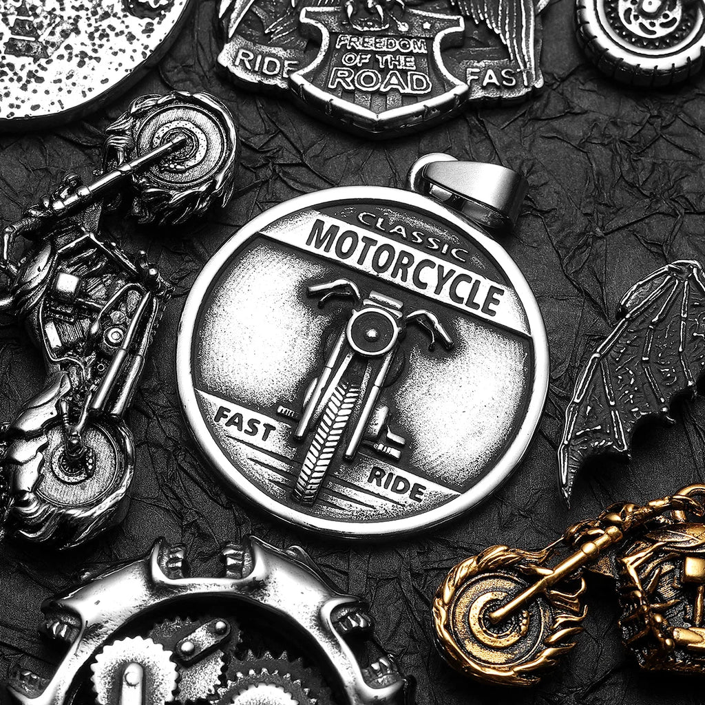 PENDRA Rider Motorcycle Rock Steel Necklace