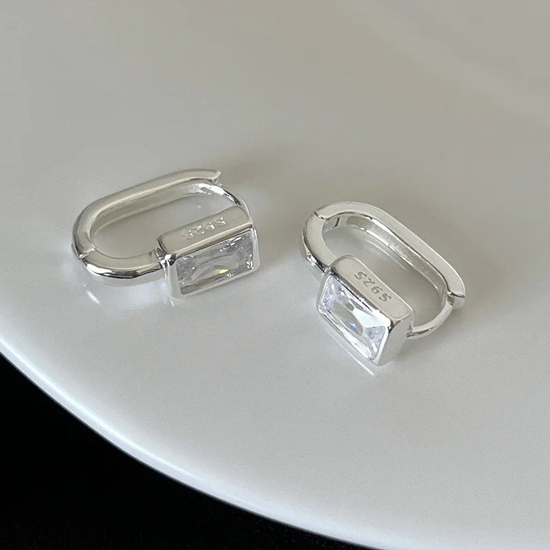 VENTFILLE 925 Sterling Silver Geometry Studs Earring for Women Splicing Korean Hip Hop Versatile Jewelry Gift Dropshipping