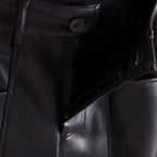 PENDRA Solid High Waist Straight PU Leather Pants