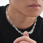 Hiphop Lips Necklaces for Men Boys,Never Fade Irregular Knot Splicing Collars,Cool Rock Punk Jewelry Gifts