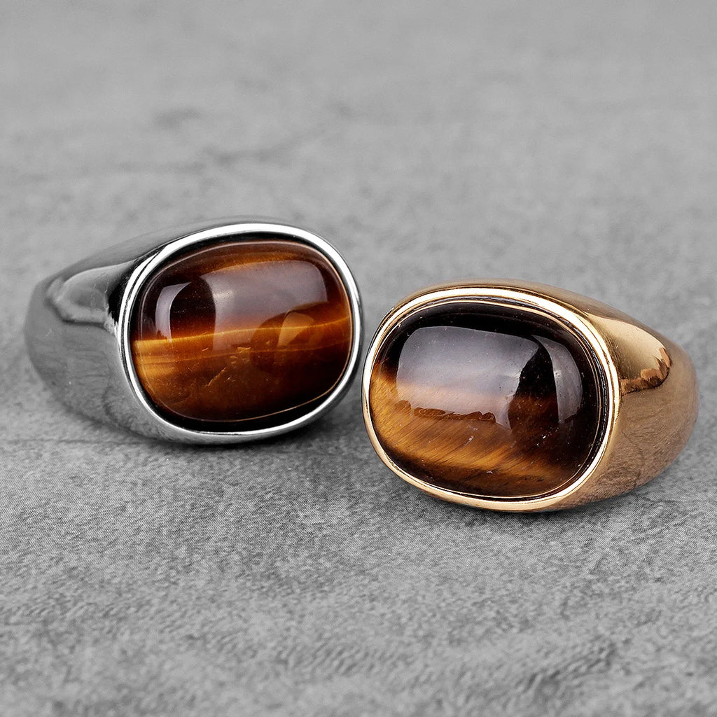 PENDRA Wood Grain Elegant Steel Ring