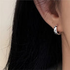 VENTFILLE 925 Sterling Silve Star Hoop Earring for Women Zircon Geometry Wide Office Versatile Jewelry Birthday Gift Dropship