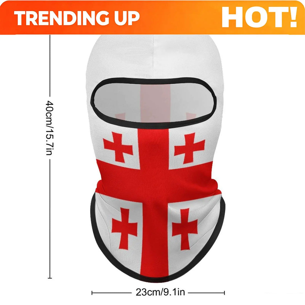 Georgia Flag Outdoor Cool Sunscreen Motorcycle Face Mask Moto Biker Wind Cap Mask Stopper Windproof Bicycle Cycling Headgear
