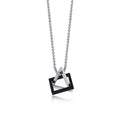 Popular Men Necklace,Interlocking Square Triangle Stainless Steel Pendant Necklaces,Trendy Geometric Detachable Pendant Gifts