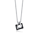 Popular Men Necklace,Interlocking Square Triangle Stainless Steel Pendant Necklaces,Trendy Geometric Detachable Pendant Gifts
