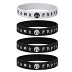 Mprainbow Mens Tree of Life Bracelets, 1/2/3/4 Pcs Norse Viking Soft Runes Silicone Rubber Band Wristband Bangle,Comfort Fit