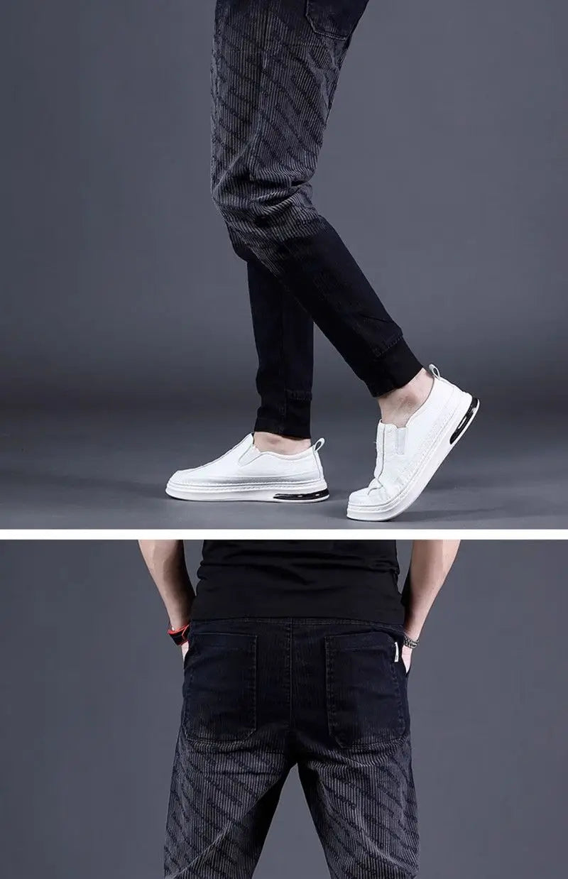 Gradual Change Color 2025 Tied Jeans Men's Summer New Loose Ruffian Handsome Small Feet Pants Trendy Brand Harlan Casual Pants
