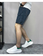 Men's Denim Shorts 2025 Summer Thin Five-point Pants Versatile Simple CowBoys Korean Blue Overalls Denim Short Medium Pants Man