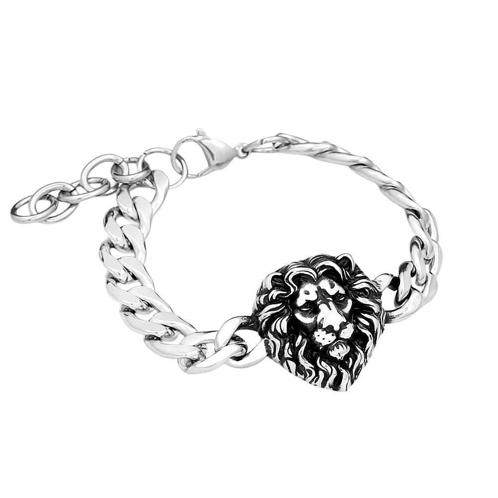 PENDRA Tigerlion Vintage Tiger Lion Head Bracelet
