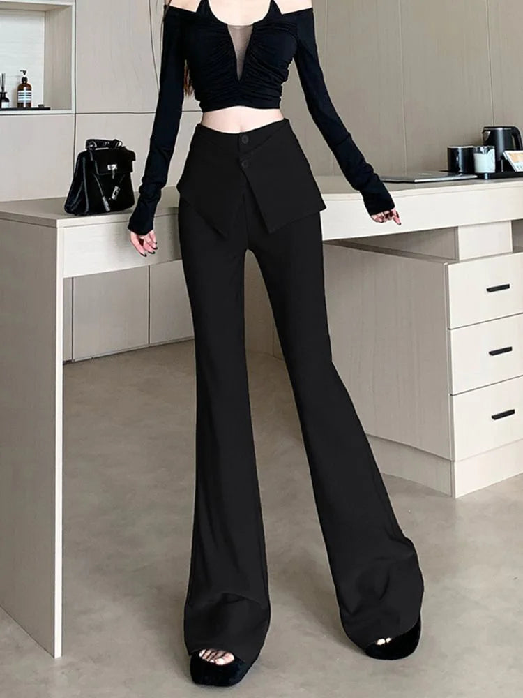 PENDRA Waist Micro Flare Fake Pants
