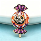 PENDRA Candyra Halloween Enamel Pumpkin Brooch